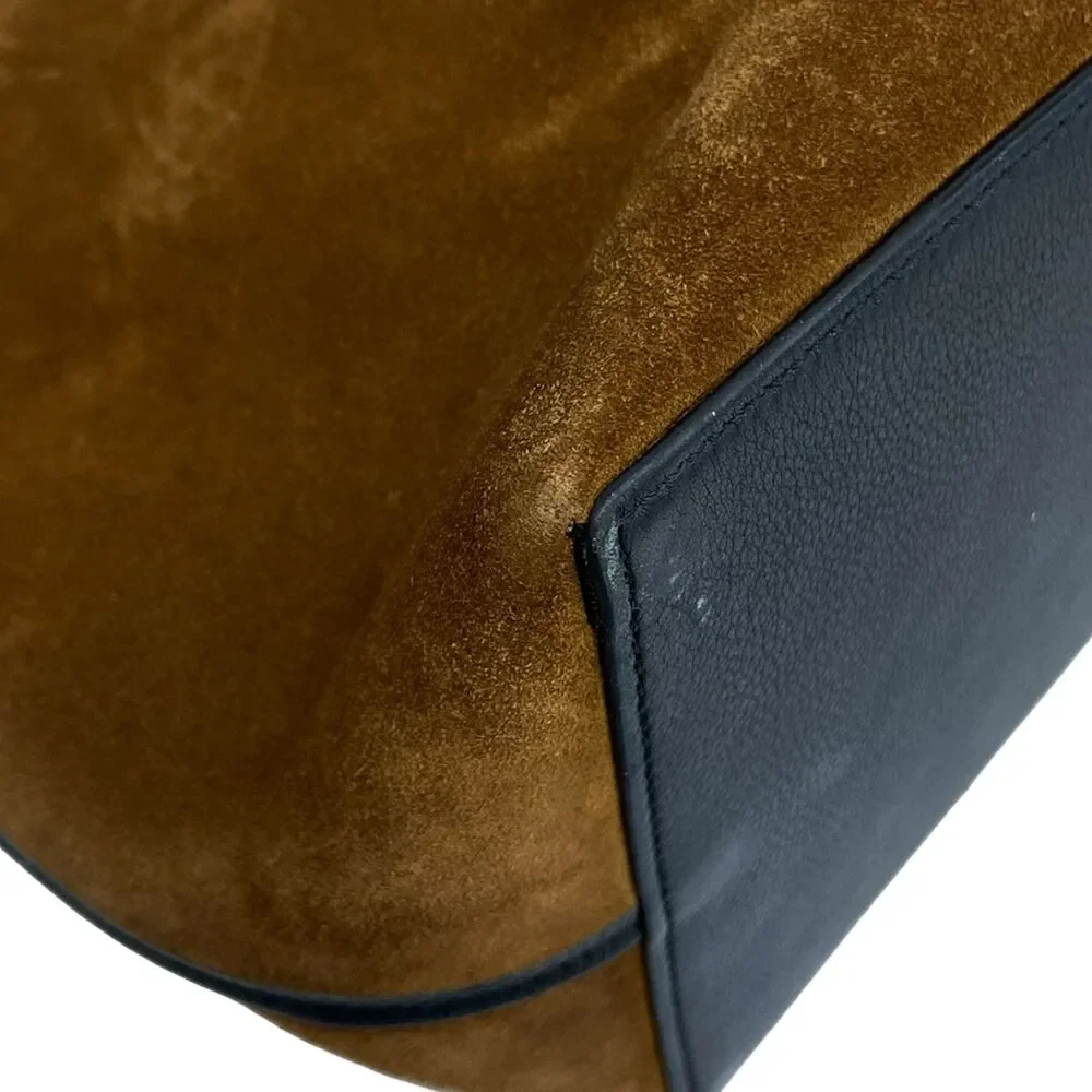 Loewe Anagram Tote Bag Tote Bag Brown Black Suede Leather